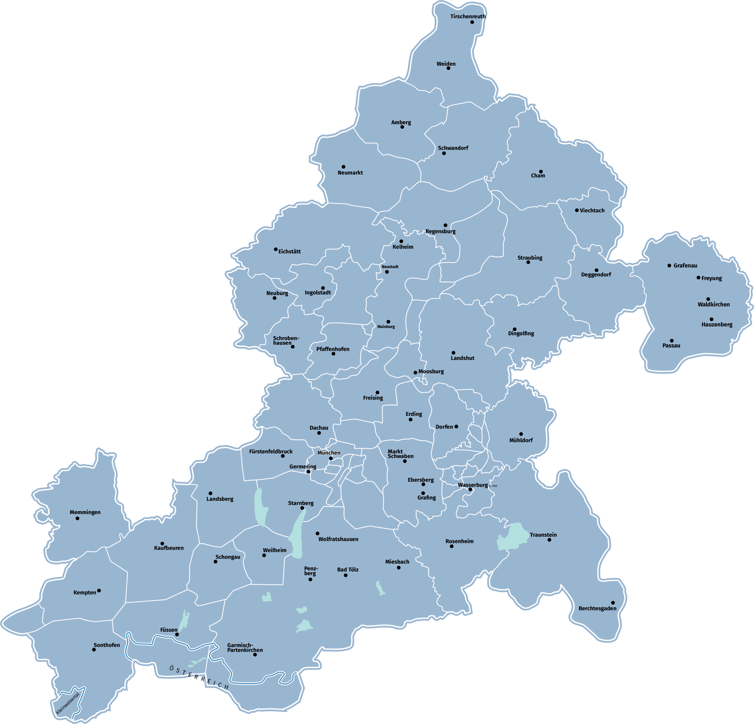 Anzeigenblattgruppe Südbayern Verbreitungsgebiet